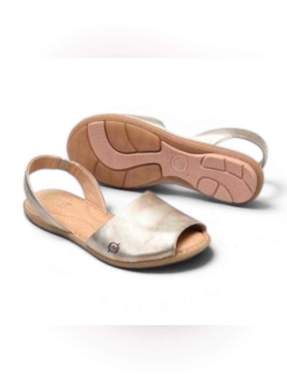 Born Trang Sandals Leather Gold Metallic Women Size 9